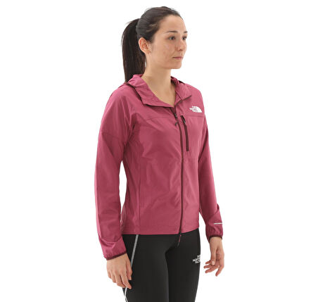 F0A87206EO1-R The North Face W Hıgher Run Wınd Jacket Kadın Yağmurluk-R&amp;uuml;zgarlık Bordo