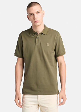 Timberland MILLERS RIVER Pique Short Sleeve Po Yeşil Nakışlı Erkek Polo T-Shirt