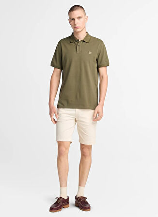 Timberland MILLERS RIVER Pique Short Sleeve Po Yeşil Nakışlı Erkek Polo T-Shirt
