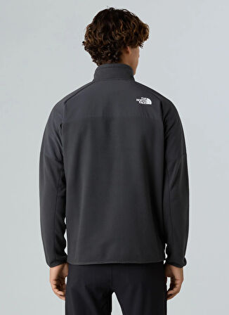 The North Face NF0A89JHU8M1-M GLACIER HEAVYWEIGHT Gri Fermuarlı Yaka Standart Düz Erkek Sweatshırt