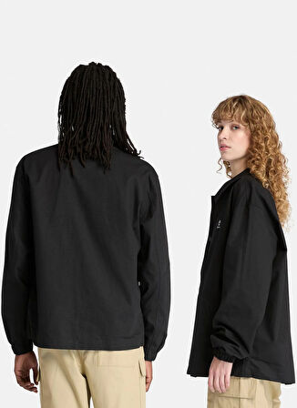 Timberland Woven Badge Ripstop Coach Jacket Siyah Normal Düz Erkek Ceket