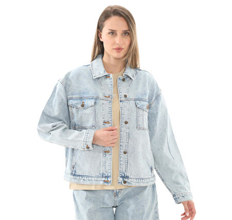 B0A67JQEPJ1-R Timberland Archive Denim Jacket Kadın Ceket A&amp;ccedil;ık Mavi