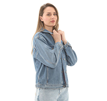 B0A67JQBQ81-R Timberland Archive Denim Jacket Kadın Ceket Mavi