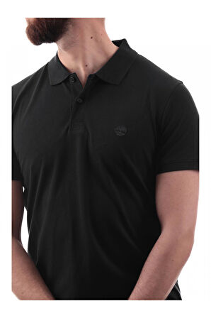 Timberland Tb0A6Bx4 Millers River Sleeve Stretch Polo Siyah Erkek T-Shirt