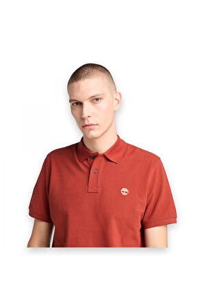 Timberland Tb0A6Bx4 Millers River Sleeve Stretch Polo Kırmızı Erkek T-Shirt