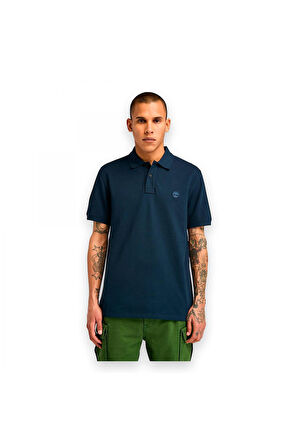 Timberland Tb0A6Bx4 Millers River Sleeve Stretch Polo Lacivert Erkek T-Shirt