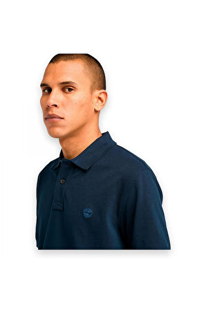 Timberland Tb0A6Bx4 Millers River Sleeve Stretch Polo Lacivert Erkek T-Shirt