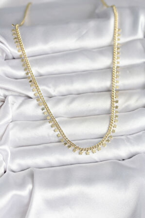 Pirinç Gold Renk Sıralı Yıldız Kadın Kolye