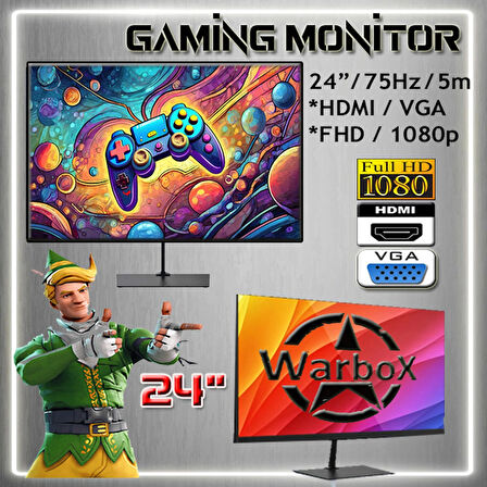WarboX BULLY Xeon X5650 24gb Ram 256gb SSD 250gb HDD R7 240-4gb E.kartı 24" Monitör Gaming Bilgisayar
