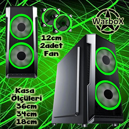 WarboX Tiger Xeon X5650 3,10ghz 64gb Ram 512gb Ssd R7 240-4gb E.kartı 24" Monitör Gaming Bilgisayar