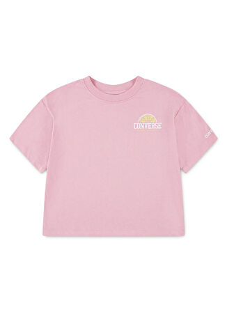 Converse Baskılı Pembe Kız Çocuk T-Shirt 4CG915-AJL-CNVG FRONT BACK FRUIT BO