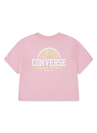 Converse Baskılı Pembe Kız Çocuk T-Shirt 4CG915-AJL-CNVG FRONT BACK FRUIT BO