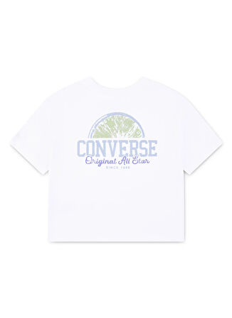 Converse Baskılı Beyaz Kız Çocuk T-Shirt 4CG915-001-CNVG FRONT BACK FRUIT BO