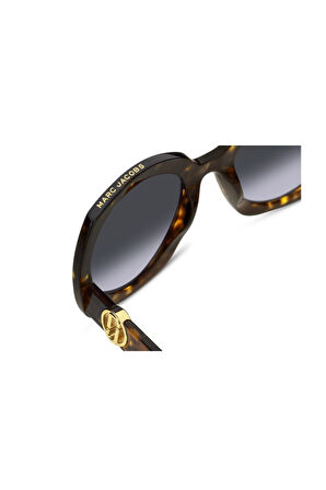 Marc Jacobs  Kadın Güneş Gözlüğü Kare Büyük Marc 808 086 Havana Kahve Çerçeve Füme Degrade Uv400 Cam