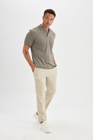 DeFacto New Regular Fit Kısa Kollu Basic Düz Polo Tişört C6004AX24SMGN924