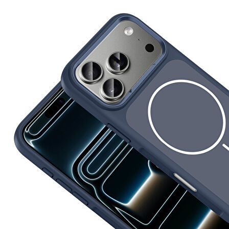 Gpack iPhone 17 Pro Max uyumlu Kılıf Sanremo Metal Kamera Çerçeveli M-Safe Şarj Özellikli
