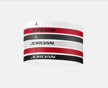Nike Jordan Elastic Sport Headbands 6 PK Printed 2.0 White GYM Red 6lı Unisex Saç Bandı J.101.6033.117.OS