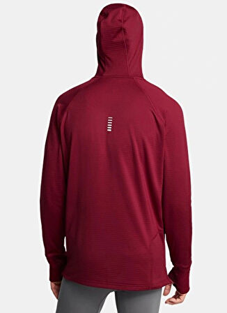 Bordo Erkek Normal Düz T-Shirt 1386675-625 UA LAUNCH ELITE CW HOOD