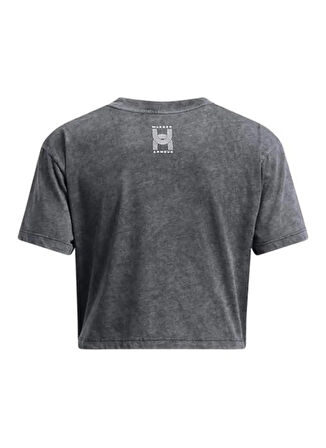 Siyah Kadın Yuvarlak Yaka Crop Baskılı T-Shirt 1386343-001 UA Run Anywhere Shortsl