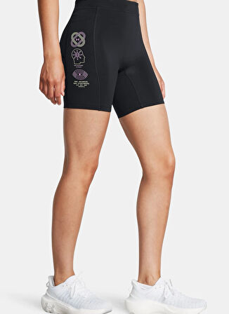 Siyah Kadın Lastikli Bel Dar Kalıp Tayt 1386345-001 UA Run Anywhere Shorts