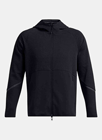 Siyah Erkek Kapüşon Yaka Normal Kalıp Sweatshirt 1386543-001 UA Unstoppable Flc Grid