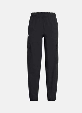 Under Armour Normal Paça Siyah Kız Çocuk Eşofman Altı 1386527-001-UA Rival Woven Cargo Pa