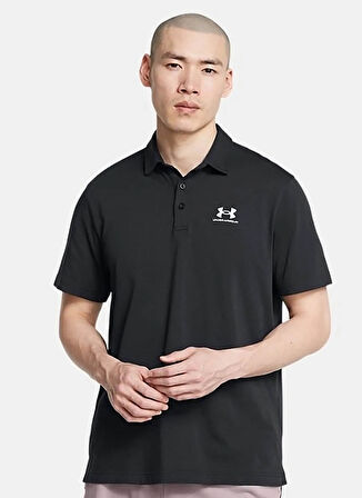 1386608-001 UA Icon Polo Siyah Polo Yaka Loose Fit Erkek Polo T-Shirt