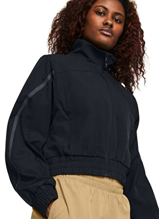 Siyah Kadın Fermuarlı Yaka Normal Kalıp Zip Ceket 1386479-001 Unstoppable Crop Jacket