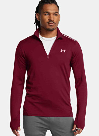 Bordo Erkek Yuvarlak Yaka Normal Kalıp T-Shirt 1387793-625 UA Vanish CW 1/4 Zip