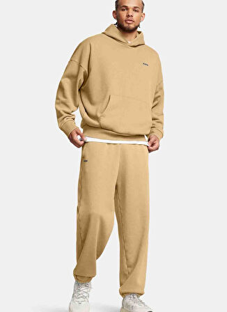 Kahve Erkek Kapüşon Yaka Normal Kalıp Sweatshirt 1386552-263 UA Icon HWT Flc Wash OS