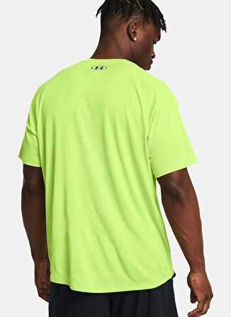 Yeşil Erkek Yuvarlak Yaka Normal Kalıp T-Shirt 1382796-304 UA Tech Textured SS