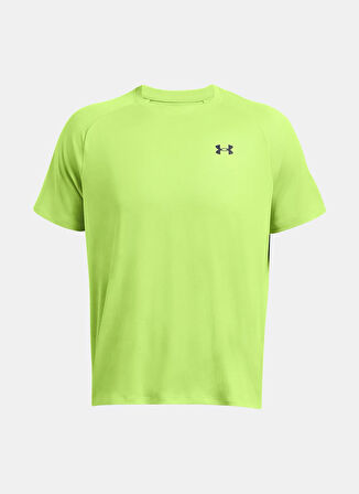 Yeşil Erkek Yuvarlak Yaka Normal Kalıp T-Shirt 1382796-304 UA Tech Textured SS