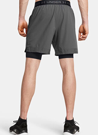 Gri Erkek Lastikli Bel Normal Kalıp Şort 1373764-025 UA Vanish Woven 2in1 St