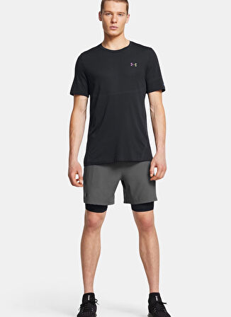 Gri Erkek Lastikli Bel Normal Kalıp Şort 1373764-025 UA Vanish Woven 2in1 St