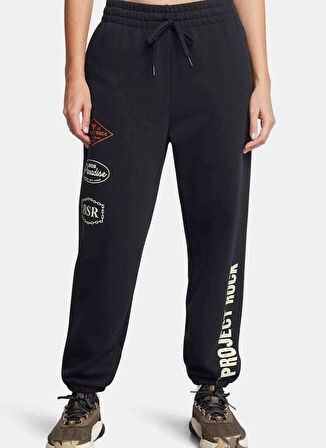 Under Armour Siyah Kadın Normal Düz Eşofman Altı 1386445-001 Pjt Rck HWT Pnt Tools