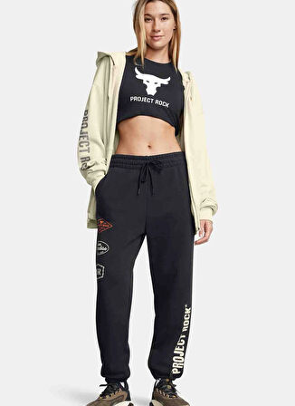 Under Armour Siyah Kadın Normal Düz Eşofman Altı 1386445-001 Pjt Rck HWT Pnt Tools