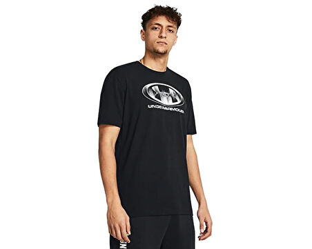 Under Armour Ua M Glitch Logo Erkek Günlük Tişört 1386810-001 Siyah