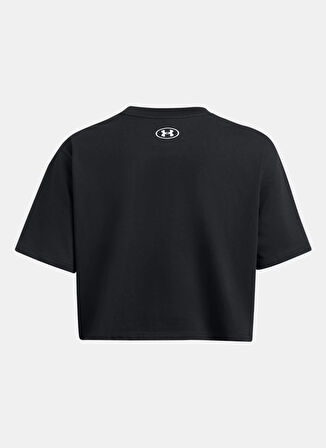 Siyah Kadın Yuvarlak Yaka T-Shirt 1386845-001 UA W BOXY CROP LOGO SS