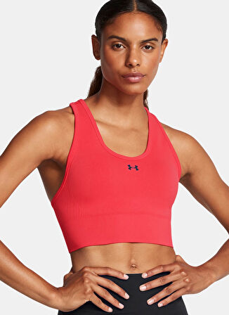 Under Armour Kırmızı Sporcu Sütyeni 1384419-713 Vanish Seamless Mid Bra