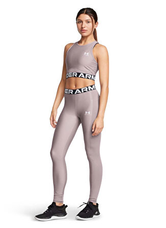 Gri Kadın Lastikli Compression Fit Desenli Tayt 1388693-015 HeatGear Rib Legging