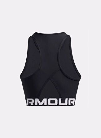 1388694-001 HeatGear Rib Tank Siyah Yuvarlak Yaka Fitted Kadın Atlet