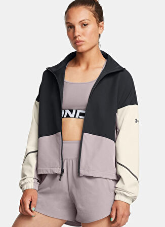 Under Armour Zip Ceket, XS, Bej - Siyah