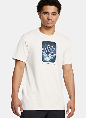 Beyaz Erkek Yuvarlak Yaka T-Shirt 1387108-114 Curry Hvyweight Trend T