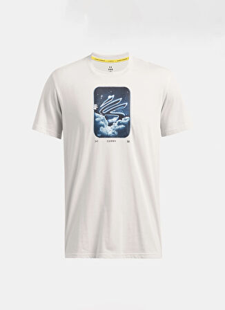 Beyaz Erkek Yuvarlak Yaka T-Shirt 1387108-114 Curry Hvyweight Trend T
