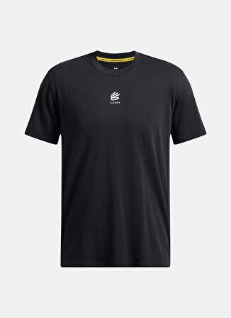 Siyah Erkek Yuvarlak Yaka Normal Kalıp T-Shirt 1387107-001 Curry Hvyweight Logo Te