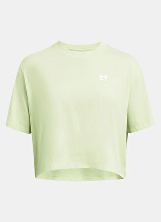 Yeşil Kadın Yuvarlak Yaka Normal Kalıp T-Shirt 1386845-383 UA W BOXY CROP LOGO SS