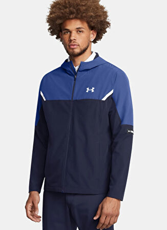 Lacivert Erkek Fermuarlı Yaka Normal Kalıp Zip Ceket 1389255-410 Vanish Woven Utility Ja
