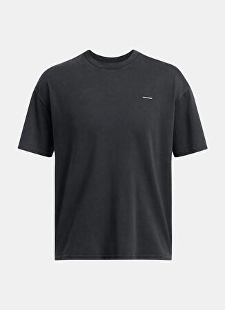 Under Armour 1389147-001-UA M HW OS LOGO WASH SS Siyah Bisiklet Yaka Normal Düz Erkek T-Shirt