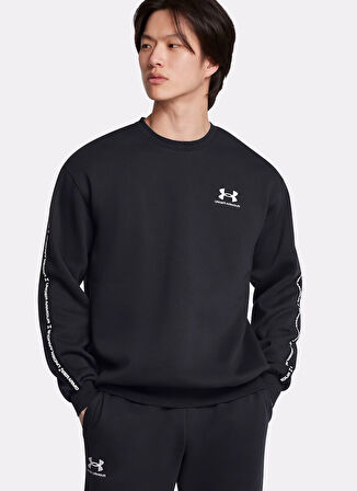 1389357-390 UA Icon Fleece Crew Tap Haki Yuvarlak Yaka Normal Kalıp Erkek Sweatshirt