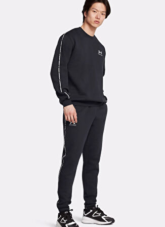 1389357-390 UA Icon Fleece Crew Tap Haki Yuvarlak Yaka Normal Kalıp Erkek Sweatshirt